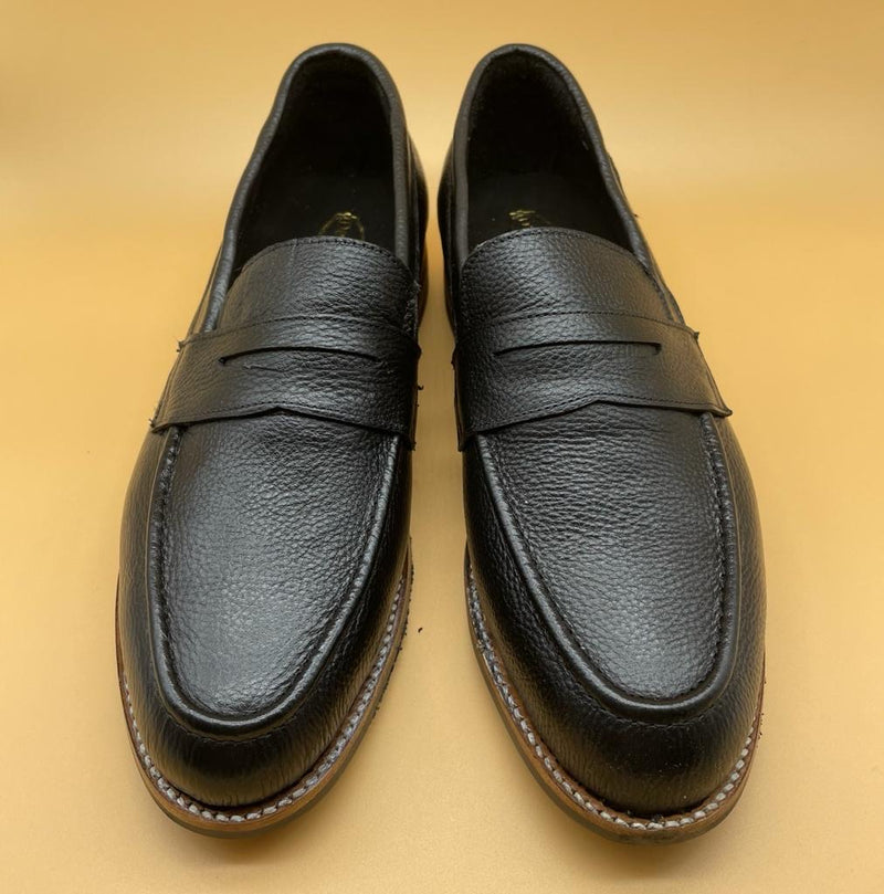 PENNY LOAFER ARTESANAL, NEGRO GOODYEAR WELTED